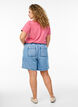 Locker geschnittene Jeansshorts mit hoher Taille, Blau, Model image number 2