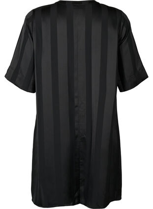 A-Linien-Kleid mit Streifen und 1/2-Ärmeln, Black, Packshot image number 1