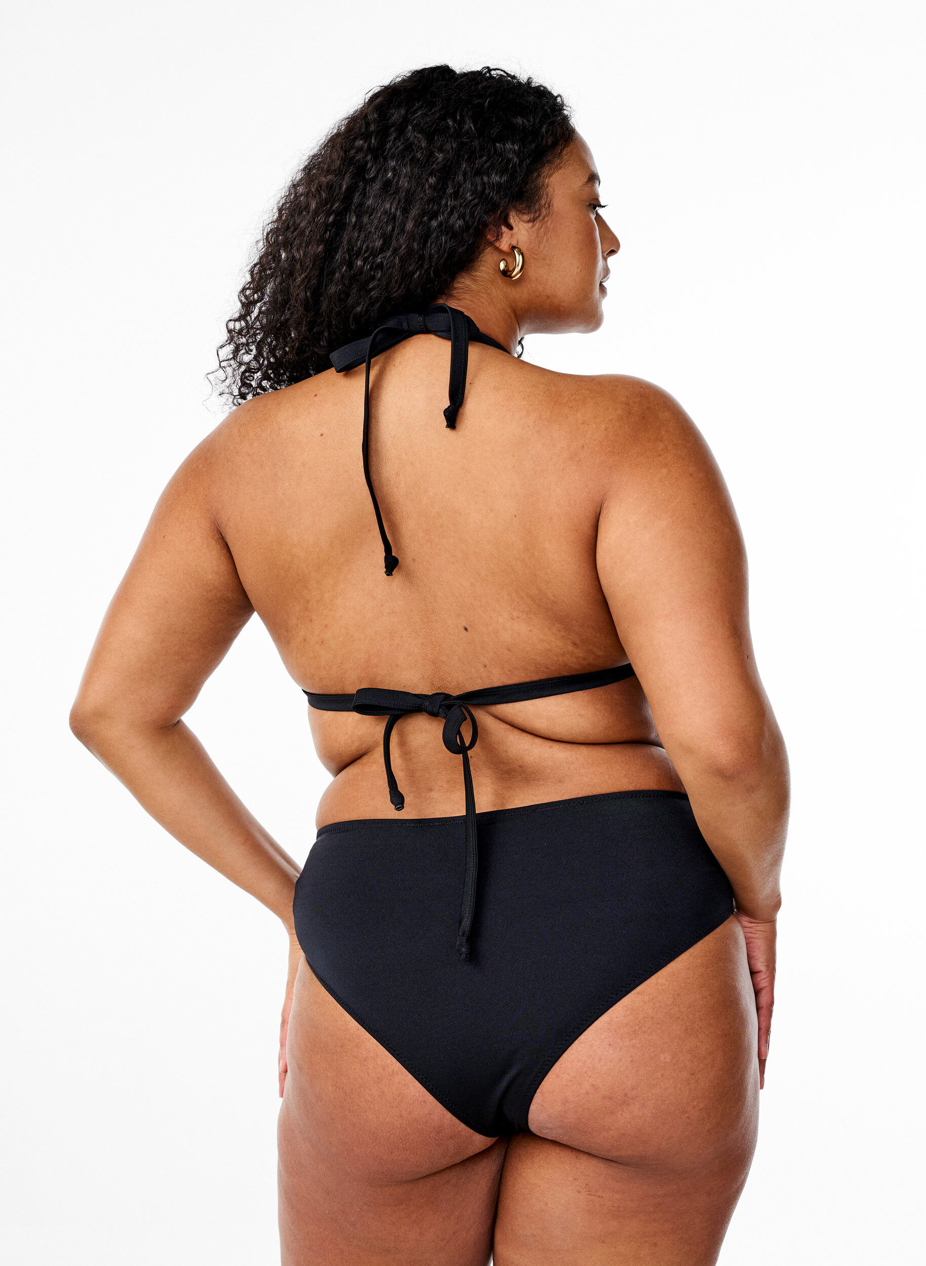 Zizzi Einfarbiges Bikini-Unterteil mit normaler Taille, Schwarz, Model image number 1