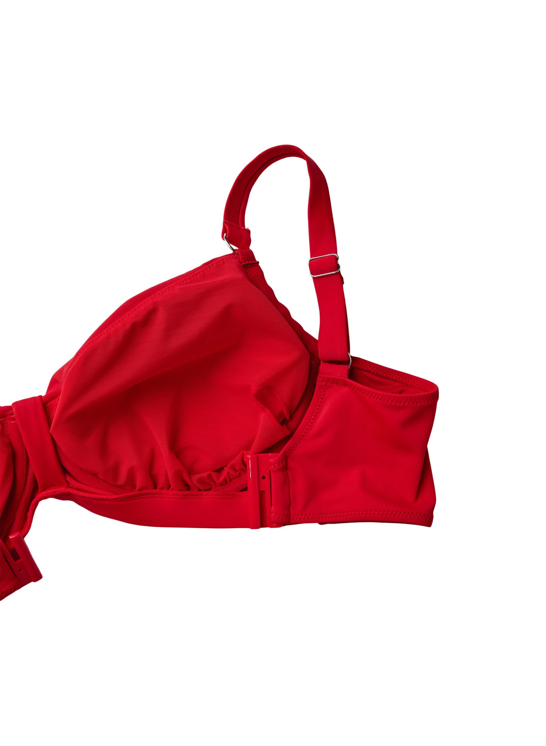 Zizzi Bikini-BH mit B&uuml;gel und Drapierung, Rot, Packshot image number 3