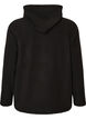 Hoodie aus Fleece mit hohem Kragen und aufgesticktem Text, Schwarz, Packshot image number 1
