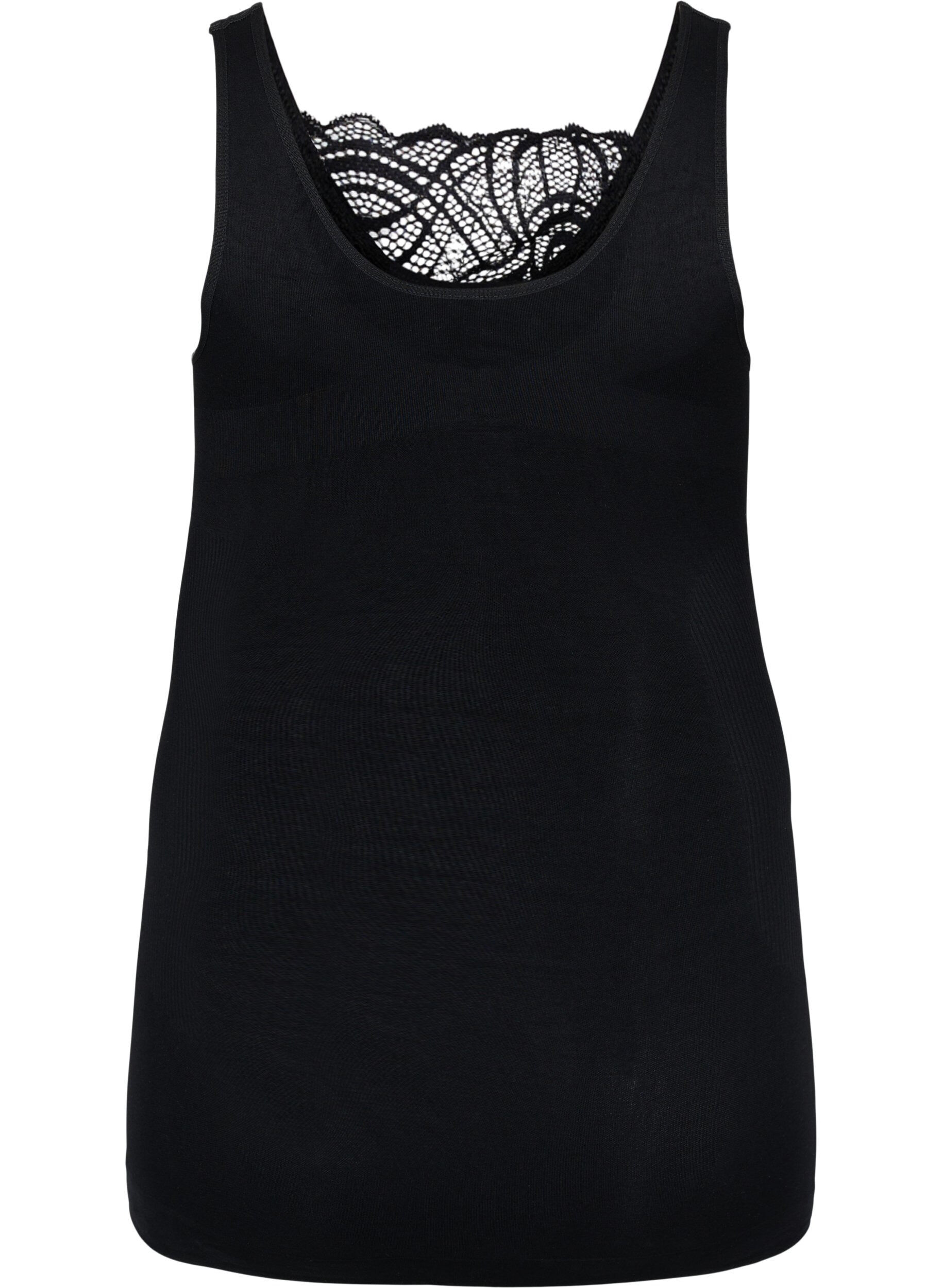 Zizzi Shapewear-Top mit Spitzendetail, Black, Packshot image number 1