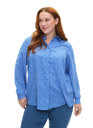 FLASH – Hemd mit Tupfen, Marina White Dot, Model image number 0