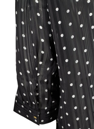Hemdbluse mit Print und 3/4-Ärmeln, Black Dot, Packshot image number 3