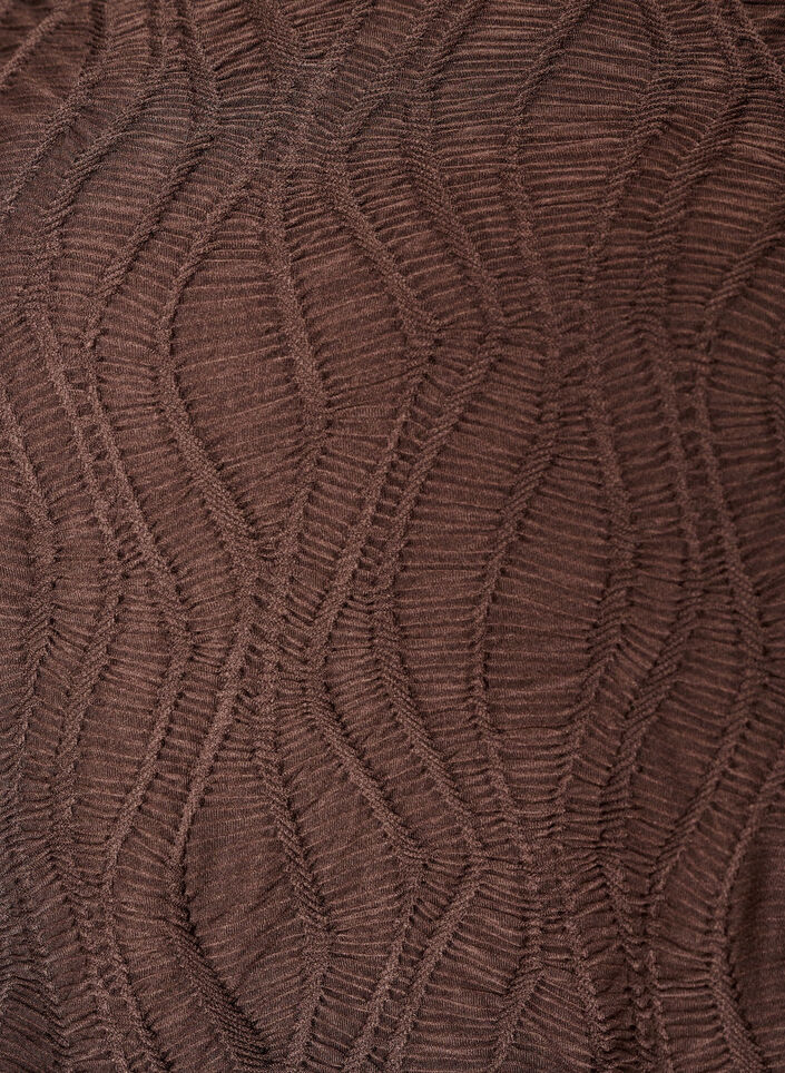 Bluse mit Struktur und 3/4-&Auml;rmeln, Braun, Packshot image number 2