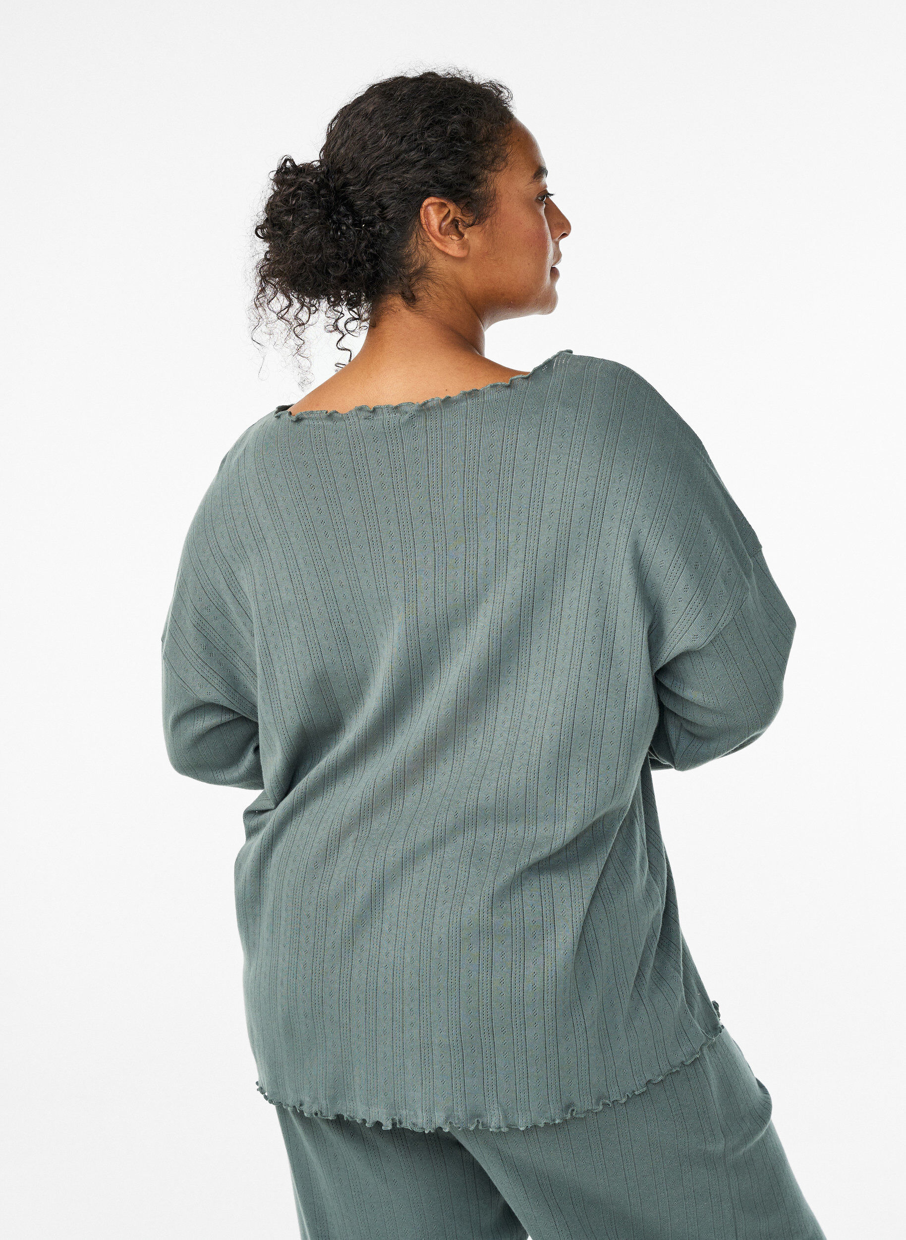 Zizzi Nachthemd aus Bio-Baumwolle, Gr&uuml;n, Model image number 2