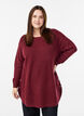 Lange Strickbluse mit Kugelkn&ouml;pfen, Dunkles Bordeaux, Model image number 0