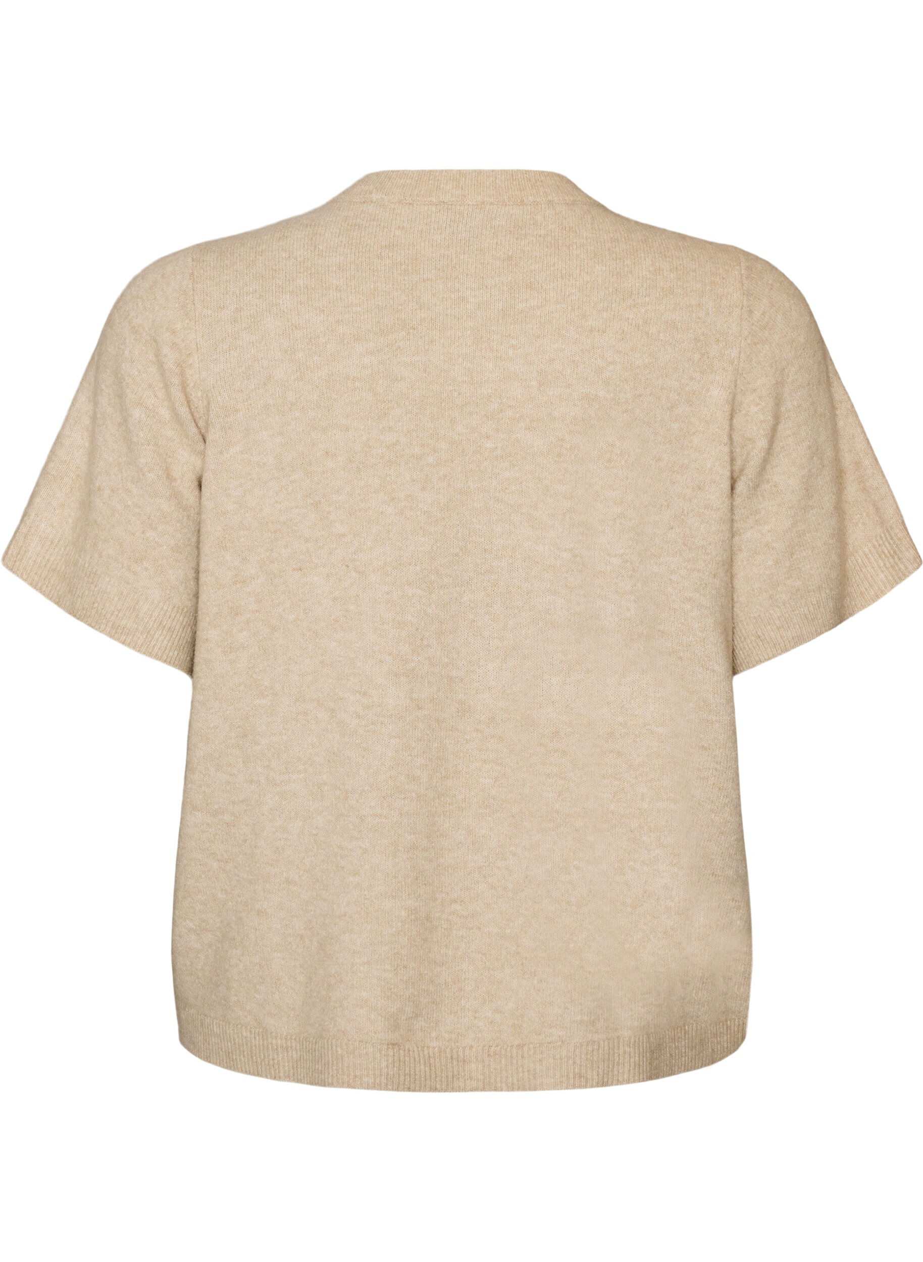 ZizziStrickjacke mit kurzen &Auml;rmeln, Beige, Packshot image number 1