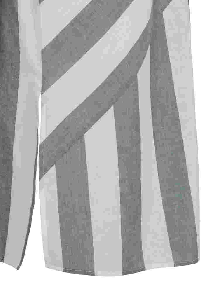 Kurzärmeliges Hemdkleid aus Baumwolle mit Streifen, Thyme Stripe, Packshot image number 3