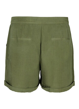 Lockere Shorts aus Lyocell mit Taschen, Kaki Green, Packshot image number 1