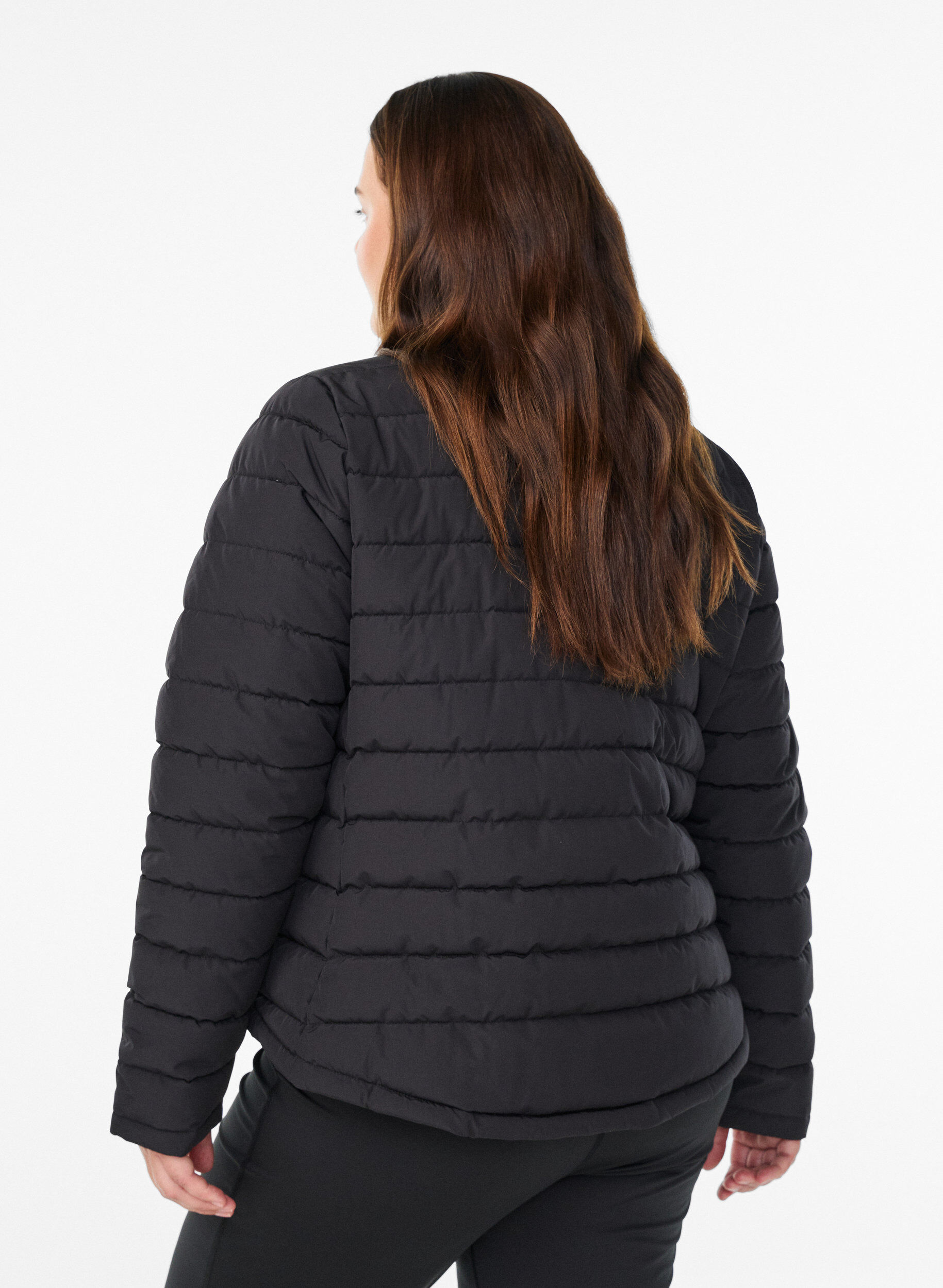 Zizzi Sportliche, wattierte Jacke mit Stehkragen und Taschen, Schwarz, Model image number 2