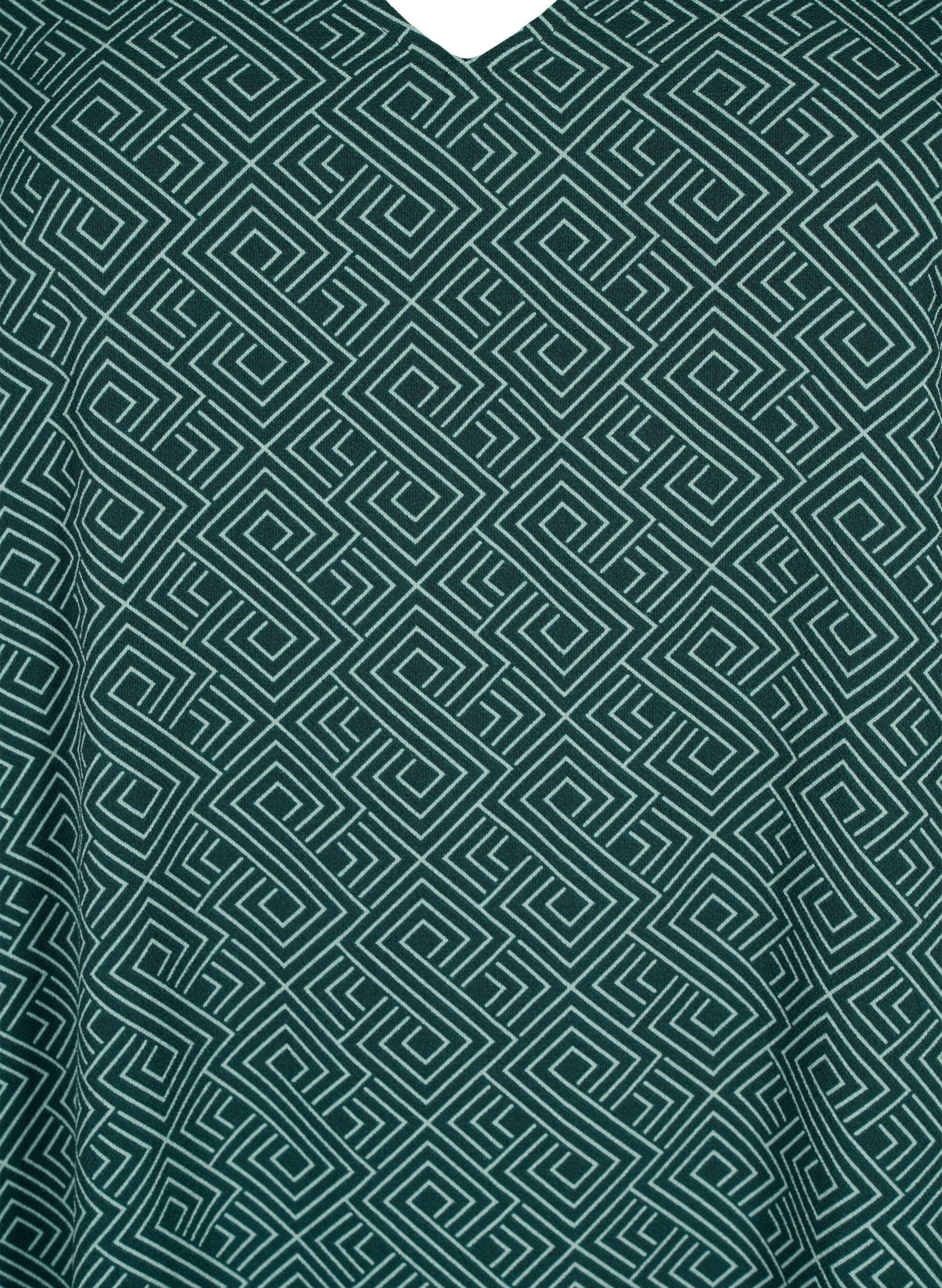 Zizzi Kleid mit V-Ausschnitt und Aufdruck, Scarab Graphic AOP, Packshot image number 2