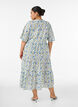 Baumwoll-Midikleid mit Blumenprint, Blau, Model image number 1