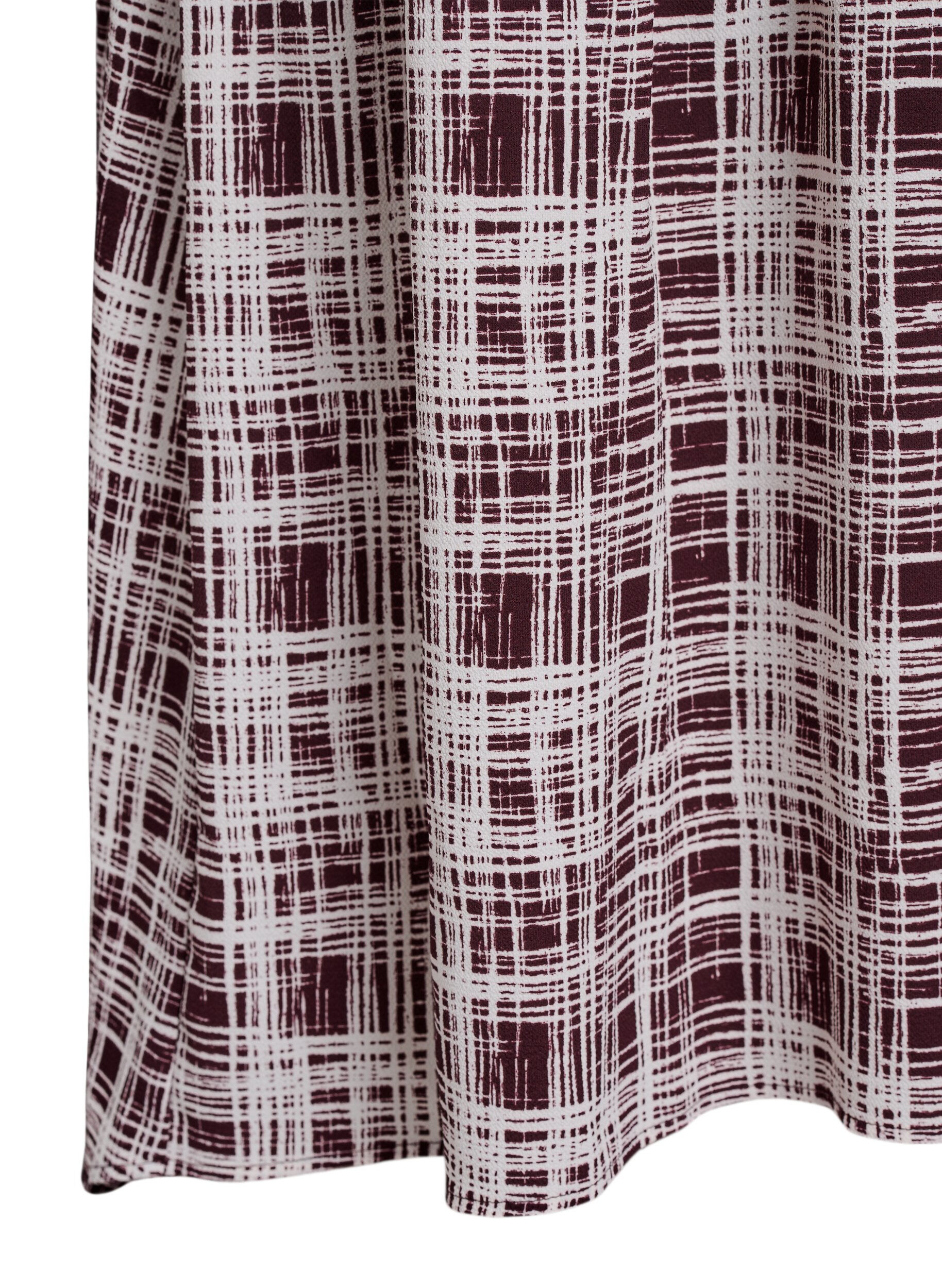 Zizzi A-Linien-Midi-Kleid mit kurzen &Auml;rmeln, Dunkles Bordeaux, Packshot image number 3