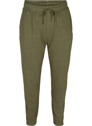 Melierte Sweatpants mit Taschen, Ivy green Melange, Packshot image number 0