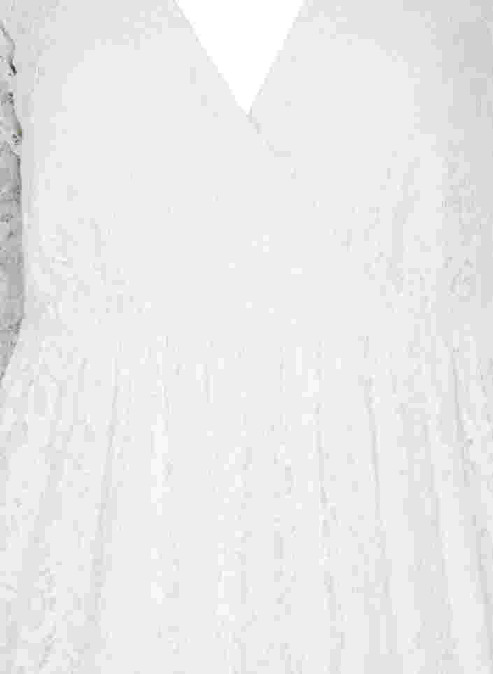 Brautkleid mit Spitze und 3/4-Ärmeln, Star White, Packshot image number 2