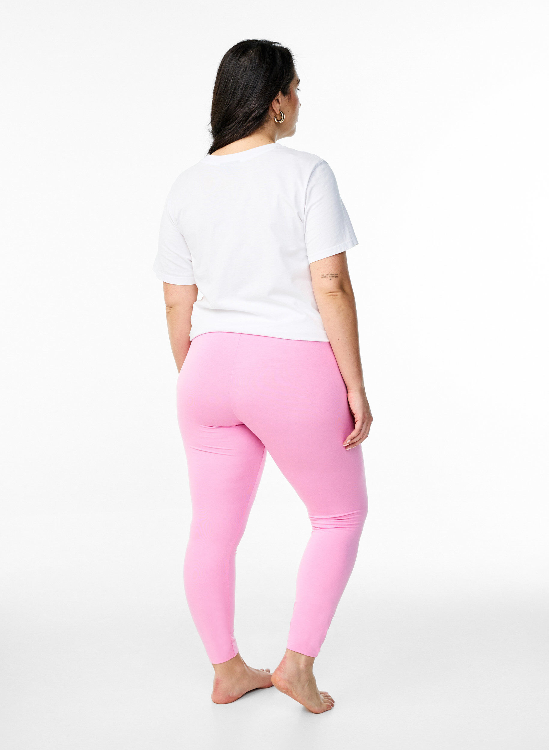 Zizzi Basic Leggings aus Viskose, Pink, Model image number 2