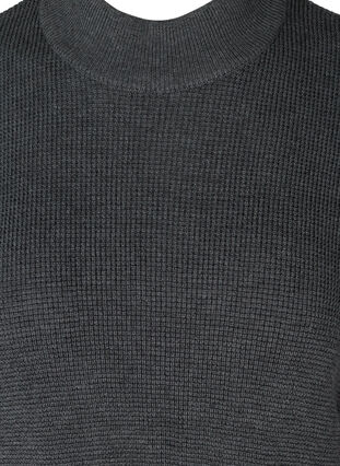 Kurzarm Strick-Poncho, Dark Grey Melange, Packshot image number 2