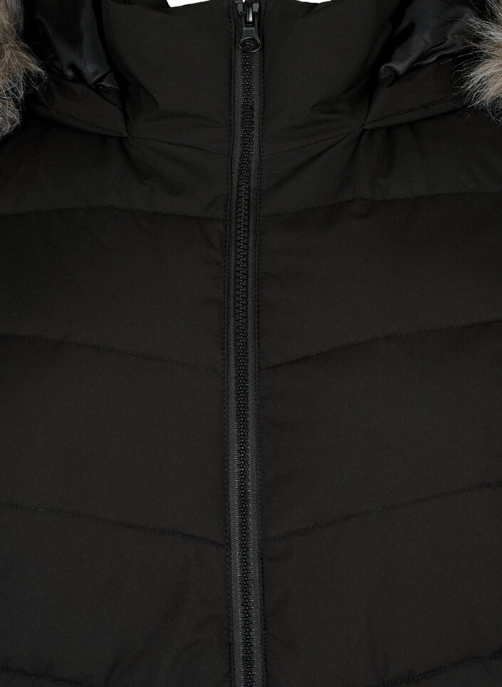 Kurze Steppjacke mit Kapuze, Black, Packshot image number 2