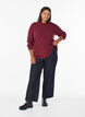 Melierte Strickbluse mit Rundhalsausschnitt, Rot, Model image number 1