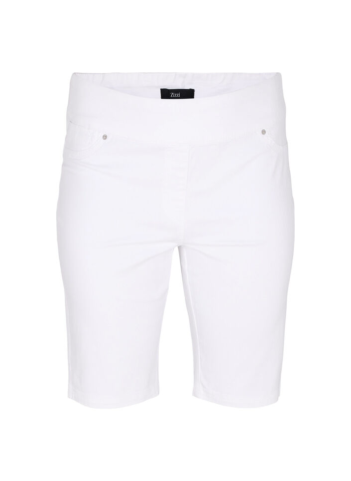 Eng anliegende Shorts mit Gesäßtaschen, White, Packshot image number 0