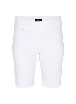 Eng anliegende Shorts mit Gesäßtaschen, White, Packshot image number 0