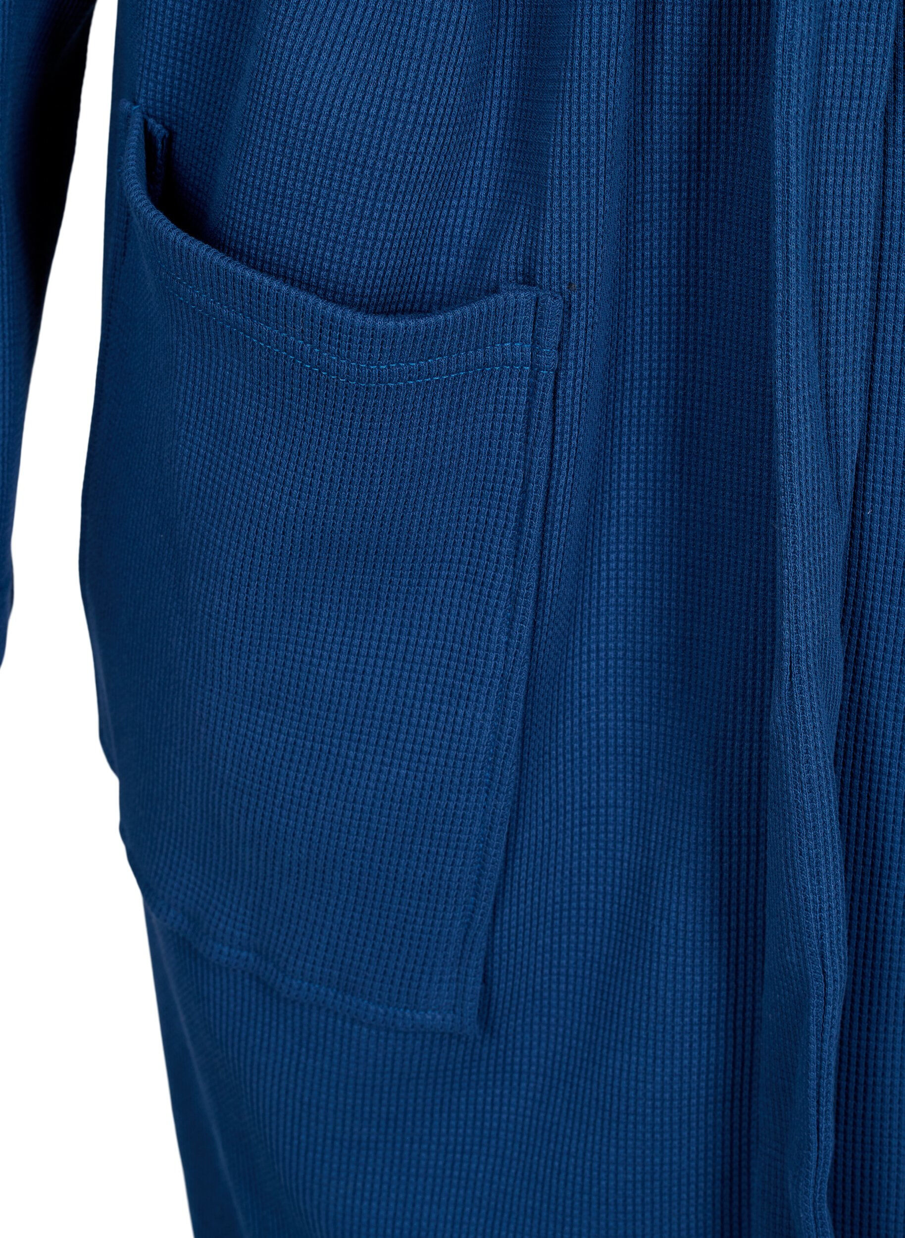 Zizzi Bademantel mit Taschen und Bindeg&uuml;rtel, Blue Opal, Packshot image number 2