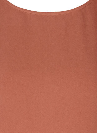 Kurzarm Kleid aus Viskose mit A-Linie, Copper Brown, Packshot image number 2