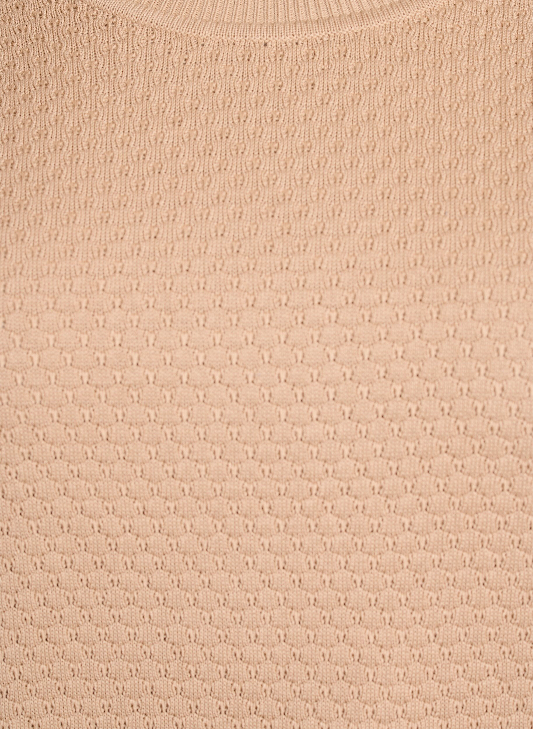 Zizzi Strickbluse aus Baumwolle mit Strukturmuster, Beige, Packshot image number 2