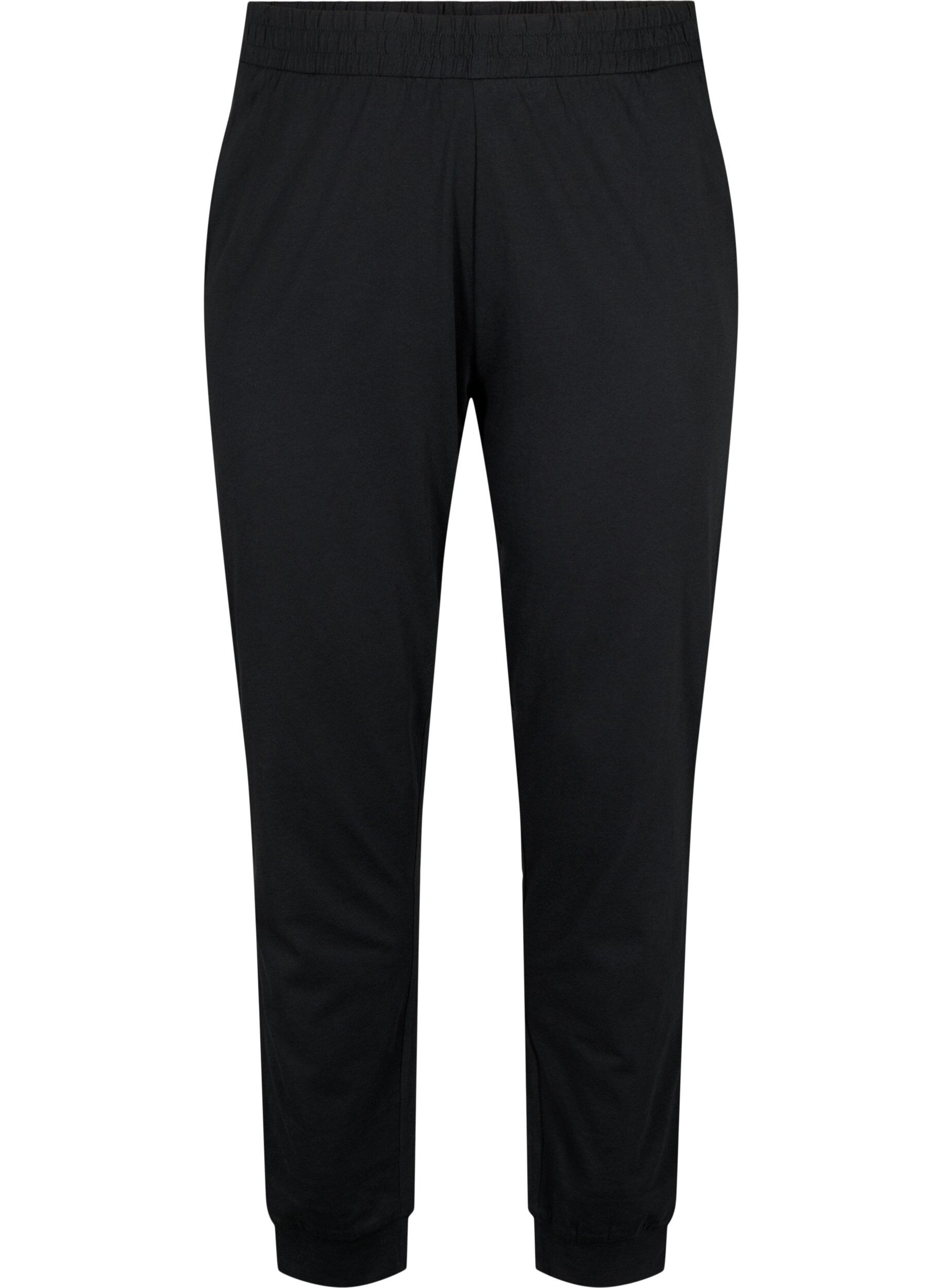 Zizzi Pyjama aus Baumwolle, Schwarz, Packshot image number 0