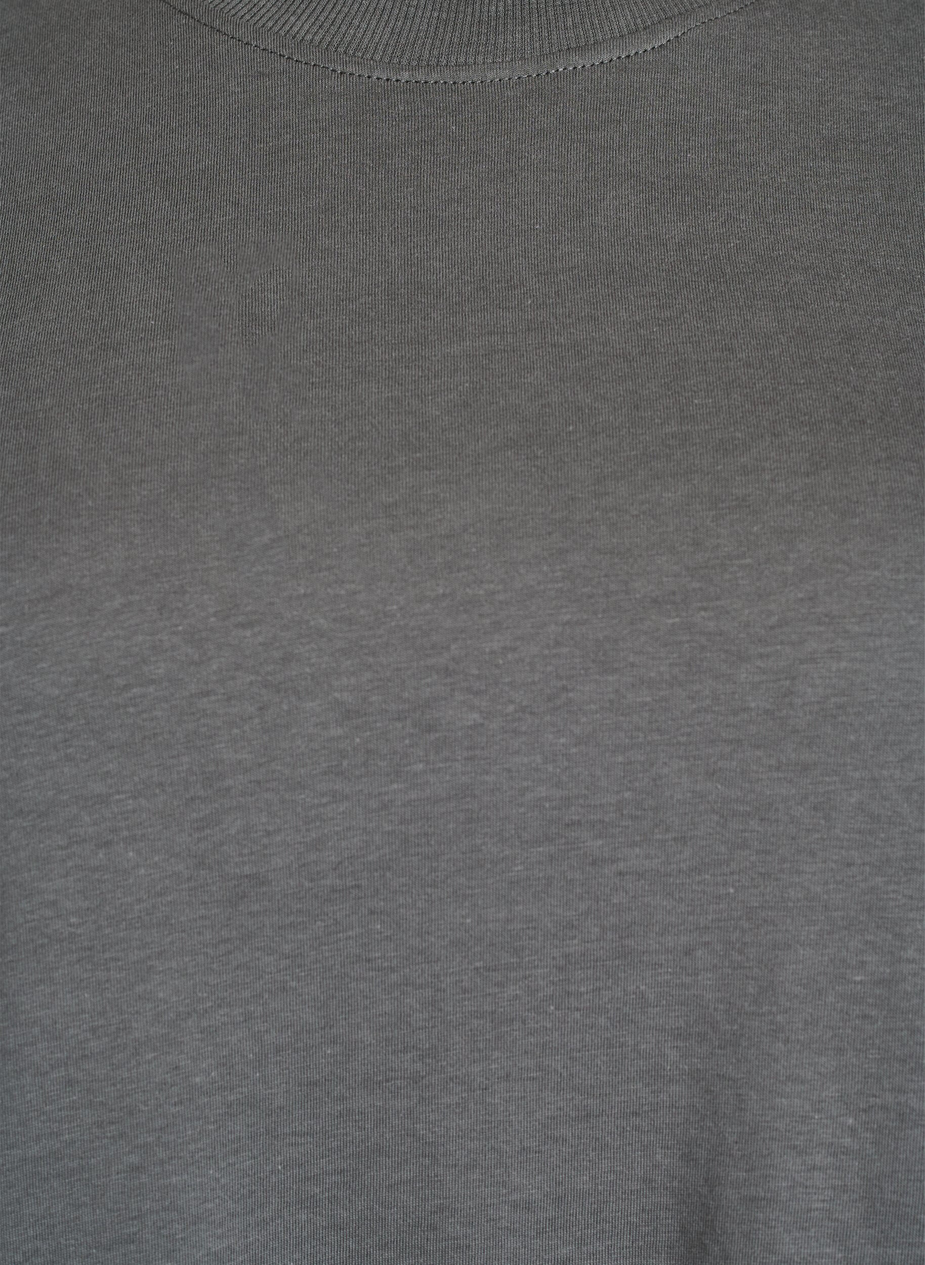 ZizziBasic-T-Shirt aus Baumwolle mit Rundhalsausschnitt., Grau, Packshot image number 2