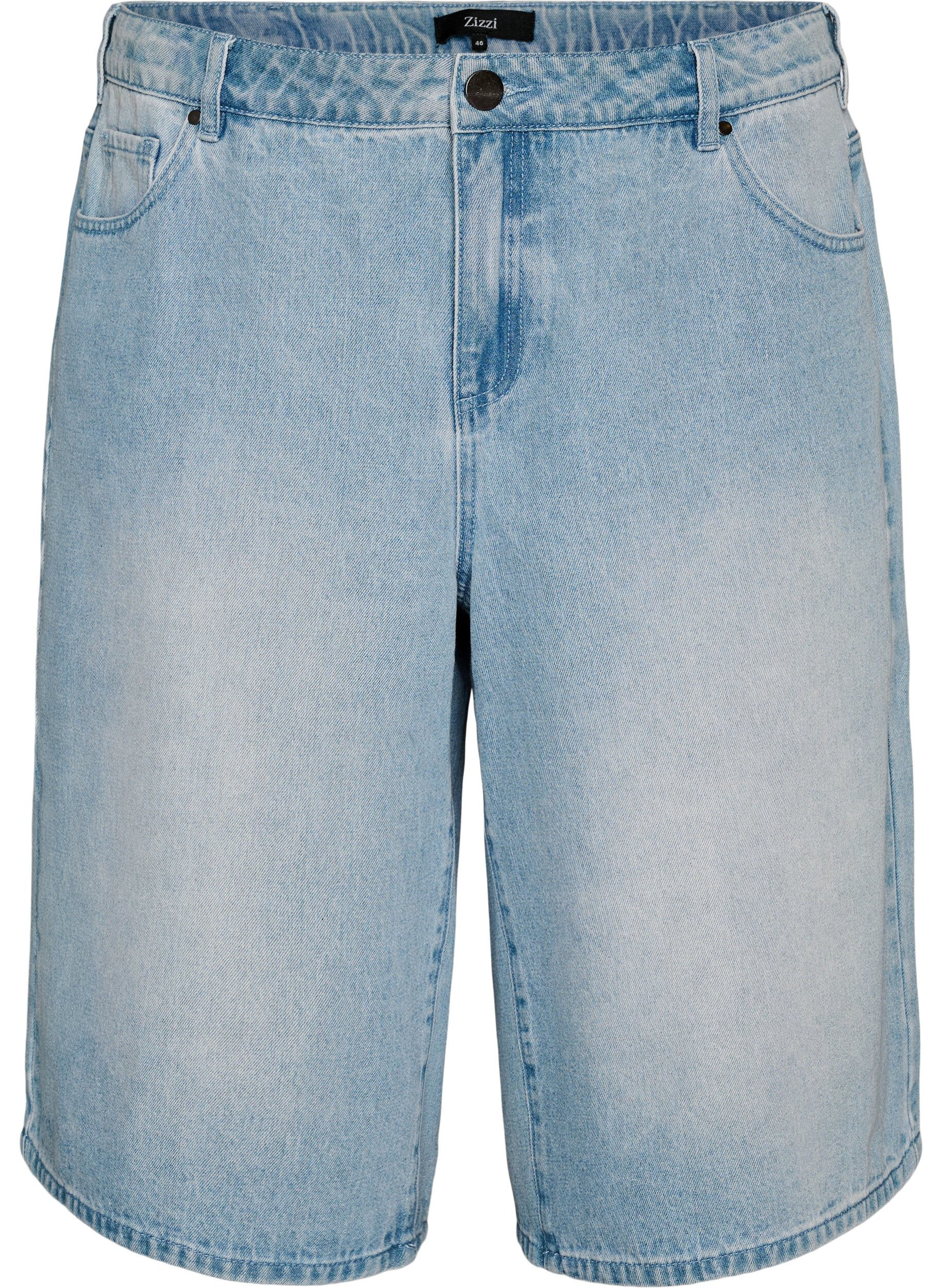 ZizziHoch taillierte Shorts aus Denim, Blau, Packshot image number 0