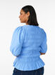 Smockbluse mit R&uuml;schensaum und U-Boot-Ausschnitt, Blau, Model image number 2
