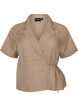Wickelbluse mit Bindeband, Braun, Packshot image number 0