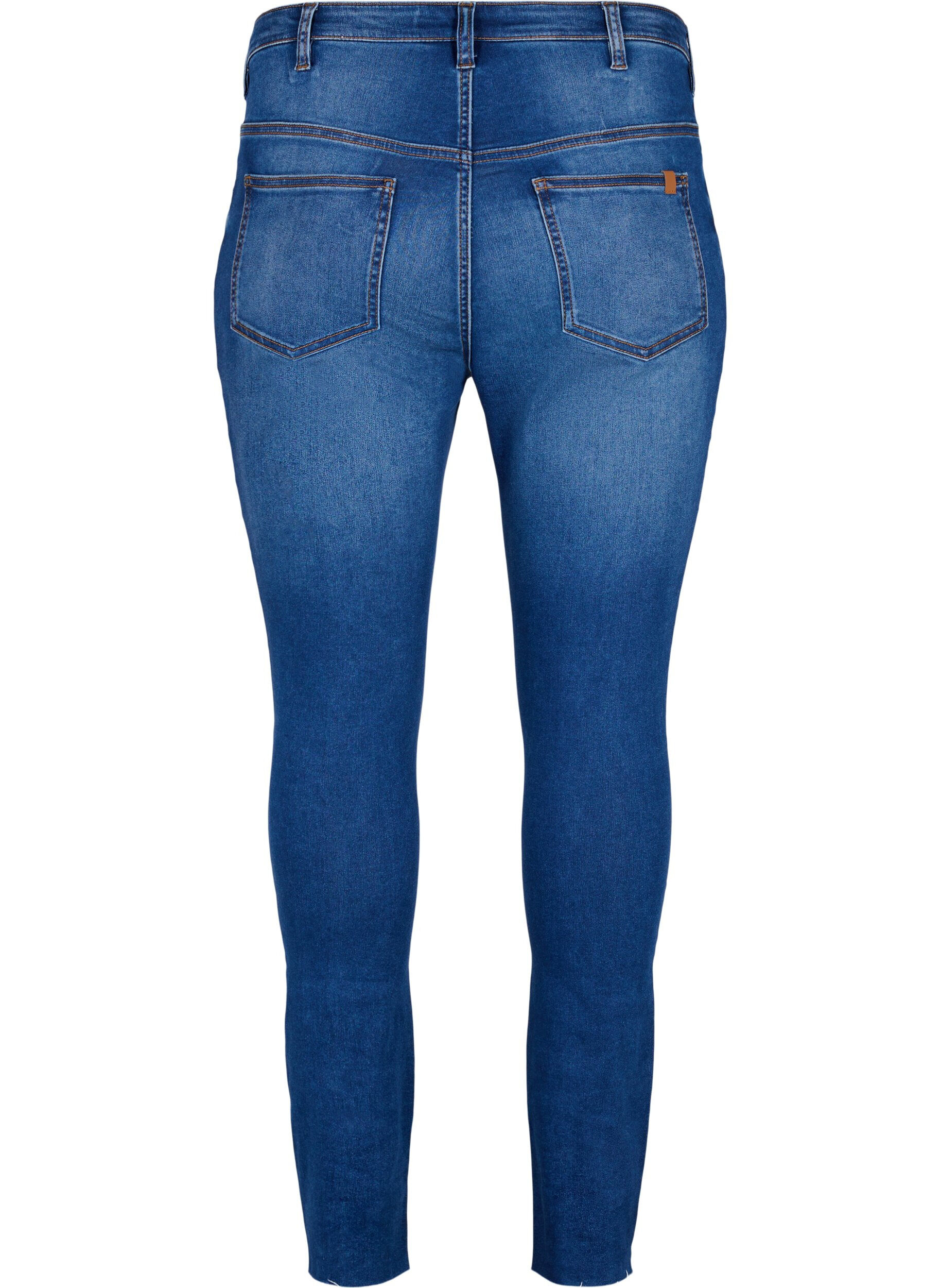 Zizzi High Waist Amy-Jeans mit Kn&ouml;pfen, Blue denim, Packshot image number 1