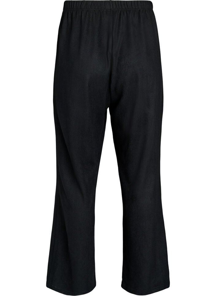 Hoch taillierte Hose aus Jersey mit weitem Bein, Schwarz, Packshot image number 1