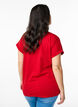 Kurz&auml;rmliges T-Shirt aus einer Baumwollmischung, Rot, Model image number 2