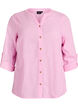 Hemdbluse aus Baumwolle mit V-Ausschnitt, Pink, Packshot image number 0