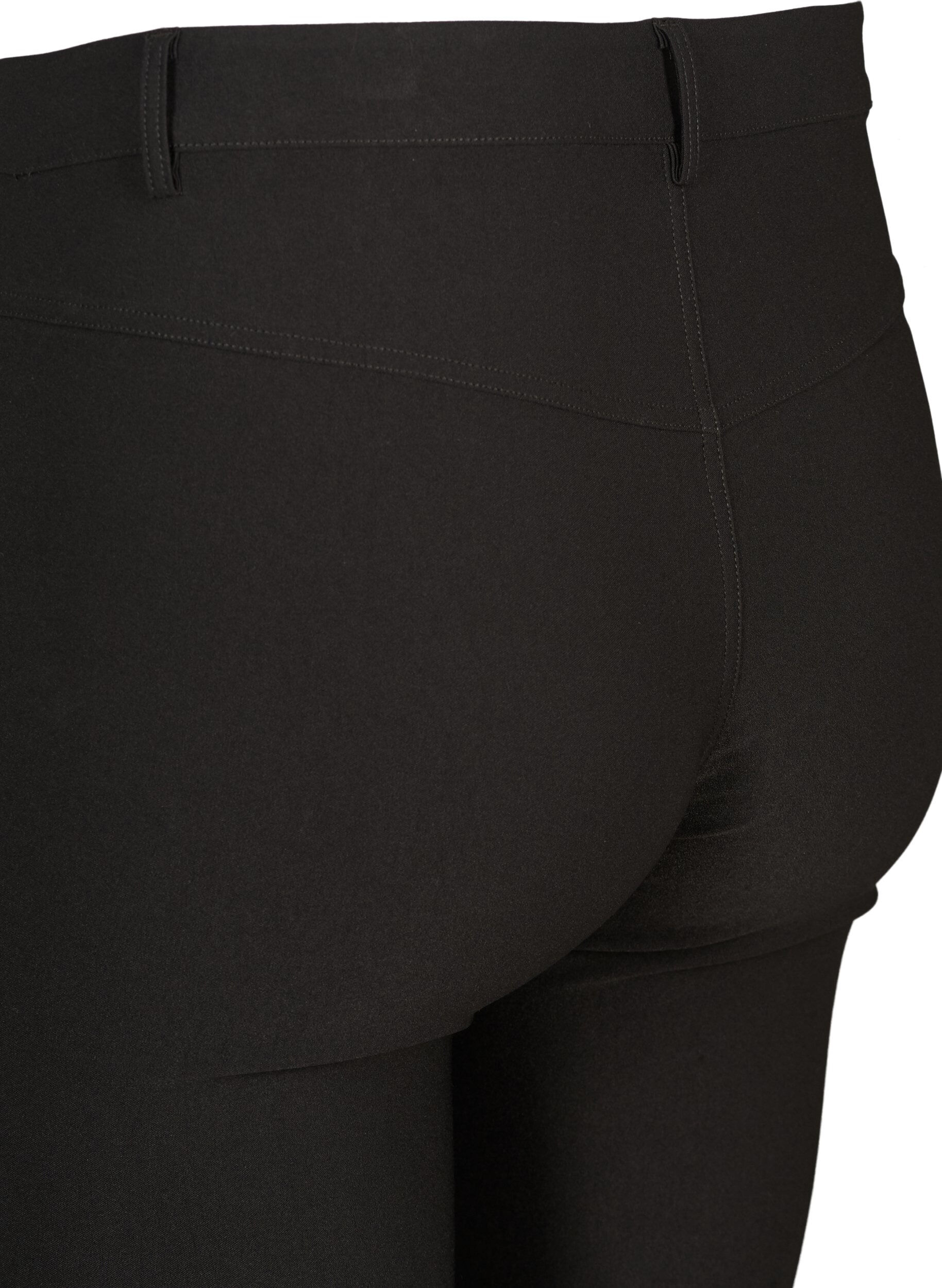 Zizzi Slim Fit Hose mit Rei&szlig;verschlussdetails, Black, Packshot image number 3