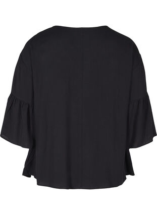 Bluse aus Viskose mit 3/4-Ärmeln, Black, Packshot image number 1
