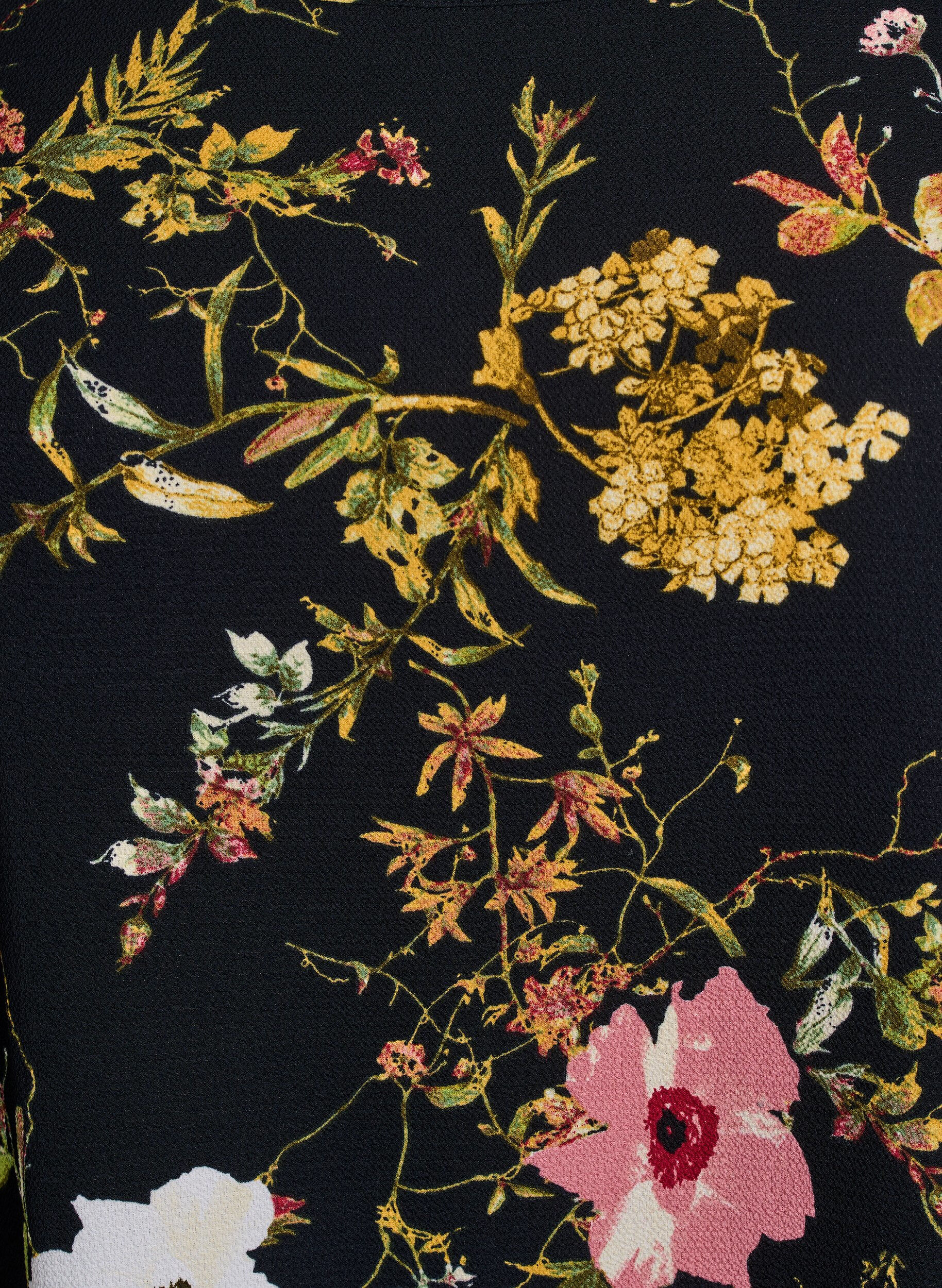 Zizzi Kleid mit Aufdruck und kurzen &Auml;rmeln, Schwarz, Packshot image number 2