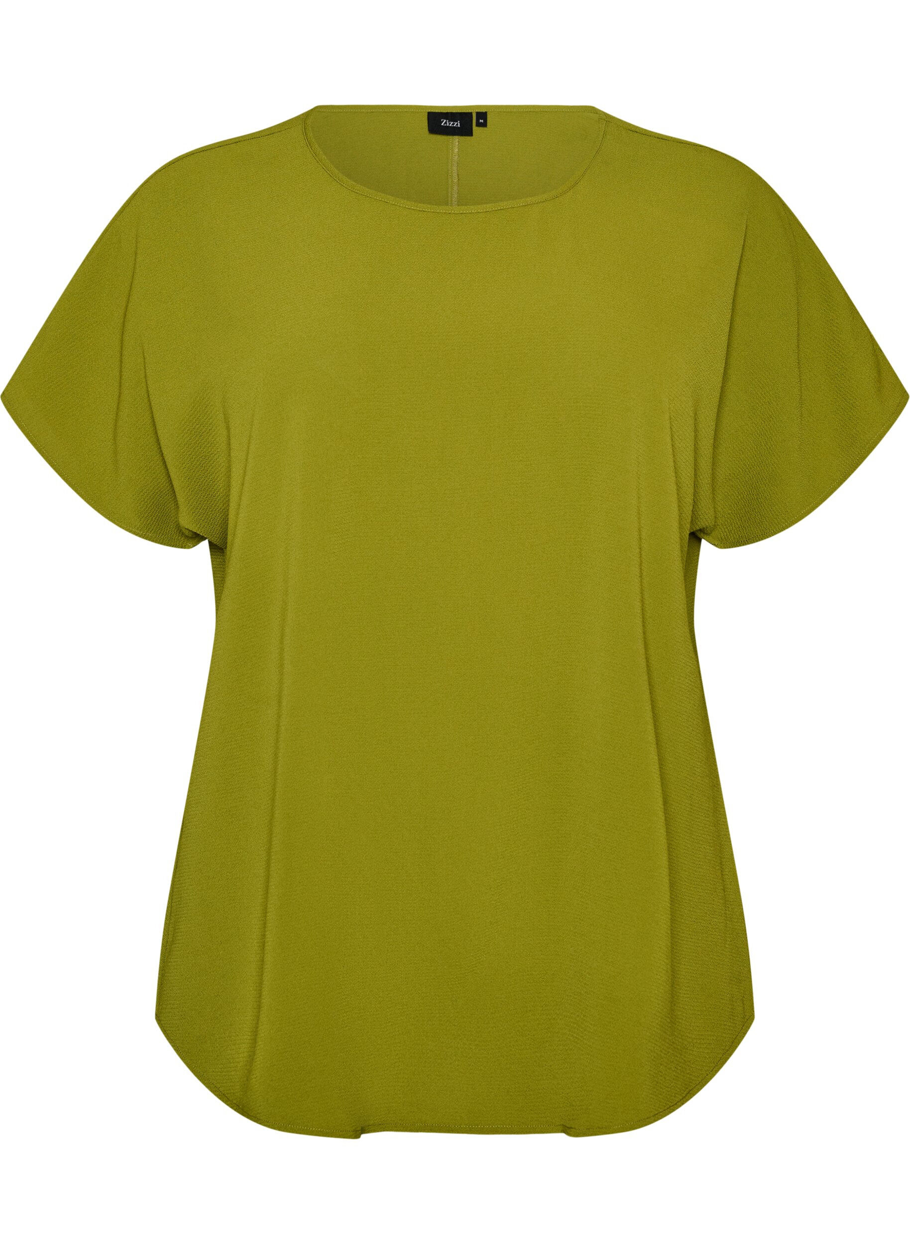 ZizziBluse mit kurzen &Auml;rmeln und Rundhalsausschnitt, Gr&uuml;n, Packshot image number 0