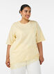T-Shirt mit asymmetrischem Spitzensaum, Gelb, Model image number 0