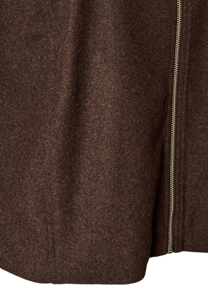 Kurze Jacke mit Hemdkragen und Rei&szlig;verschluss, Braun, Packshot image number 3