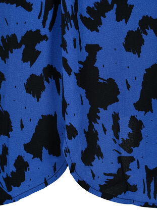 Bedrucktes Kleid mit Tunnelzug in der Taille, Black Blue AOP, Packshot image number 3