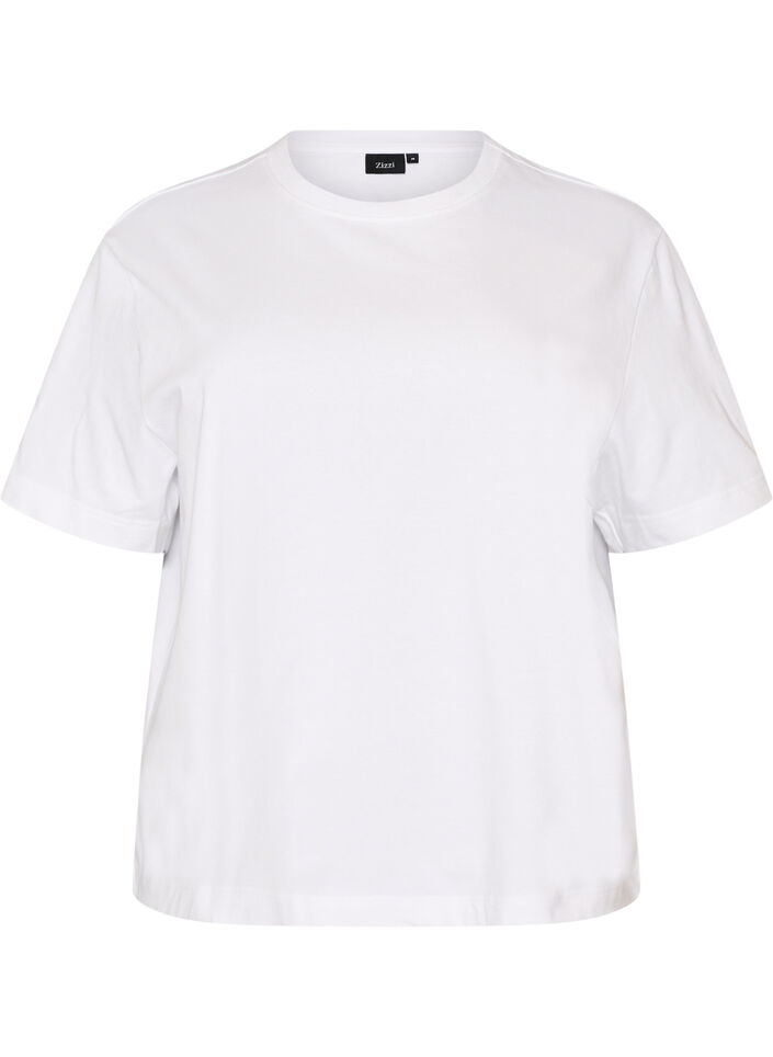 Kastiges T-Shirt aus Baumwolle, Wei&szlig;, Packshot image number 0