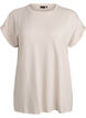 T-Shirt aus Viskose mit Glitzerstreifen, Vanille, Packshot image number 0