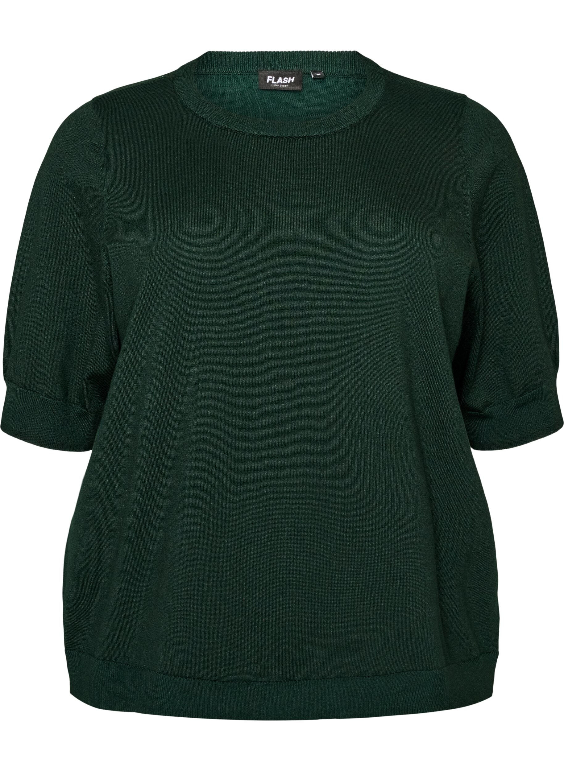 FLASH - Fein gestrickte Bluse mit kurzen &Auml;rmeln