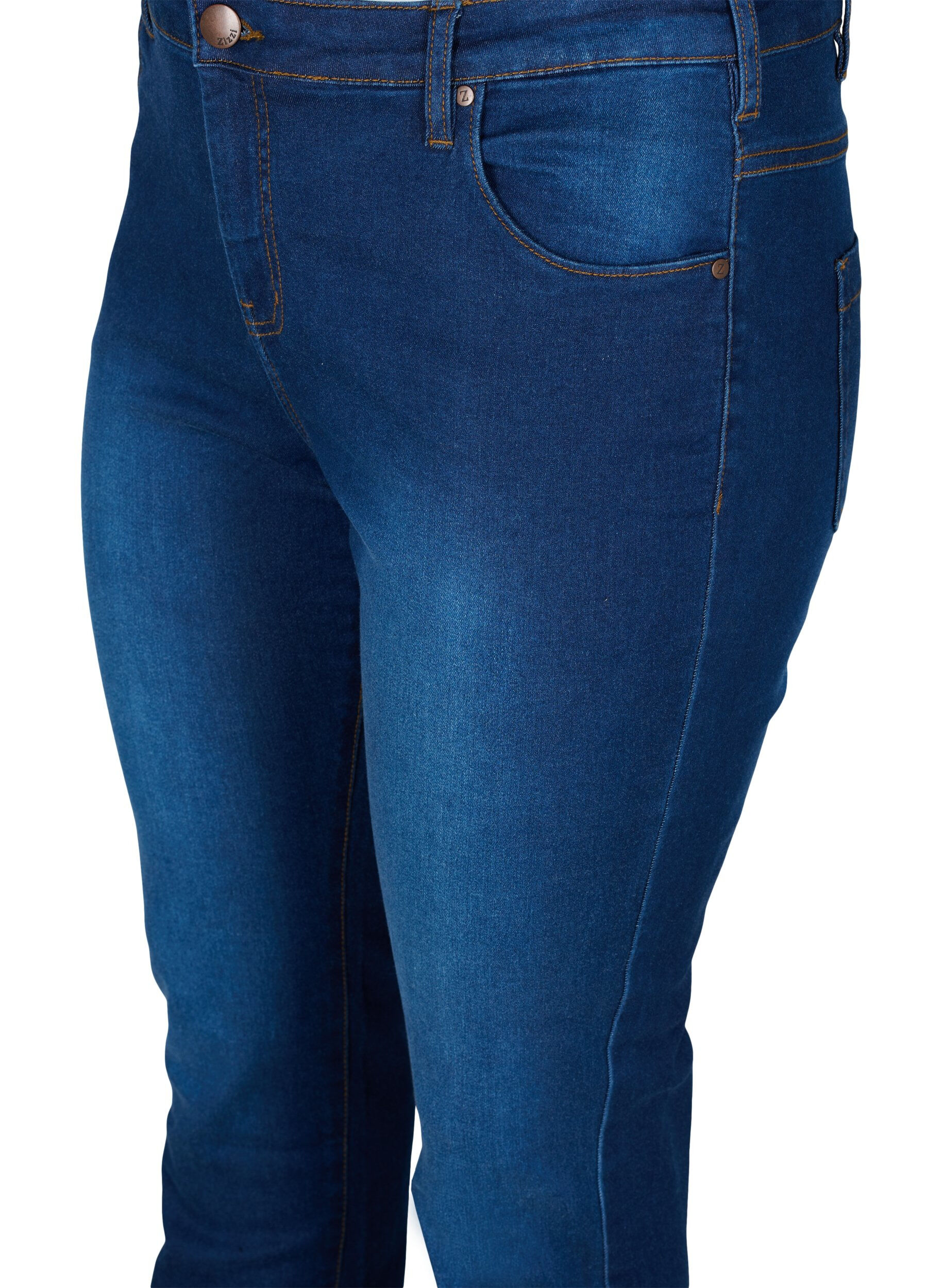 Zizzi Slim Fit Emily Jeans mit normaler Taillenh&ouml;he, Blau, Packshot image number 2