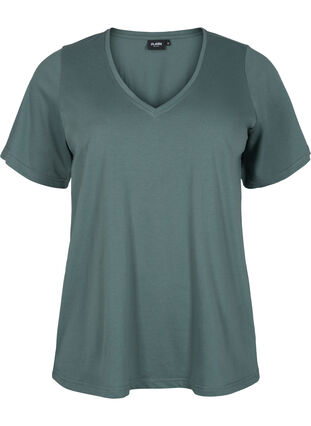 FLASH - T-Shirt mit V-Ausschnitt, Balsam Green, Packshot image number 0